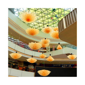 Dynamic Stage Lamp Lights Interactive Mechanical Flower Umbrella Kinetic Art Wall for Exhibition wedding hall hotel