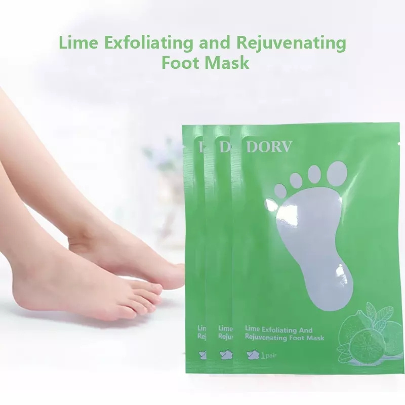 Oem Private Label Natural Herbal Foot Skin Care Lime Moisturizing Exfoliating And Rejuvenating Peeling Off Foot Mask For Women