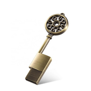 Classical Retro Key Antique Shape  metal Usb Flash Drives 8GB memorias USB Stick 64GB 128GB