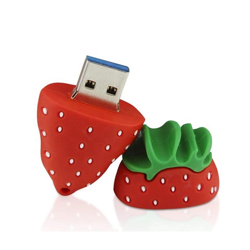 Customized Cartoon Fruit USB stick 32GB 4GB 8GB 16GB Watermelon Strawberry Shaped PVC USB Flash Drive 128GB