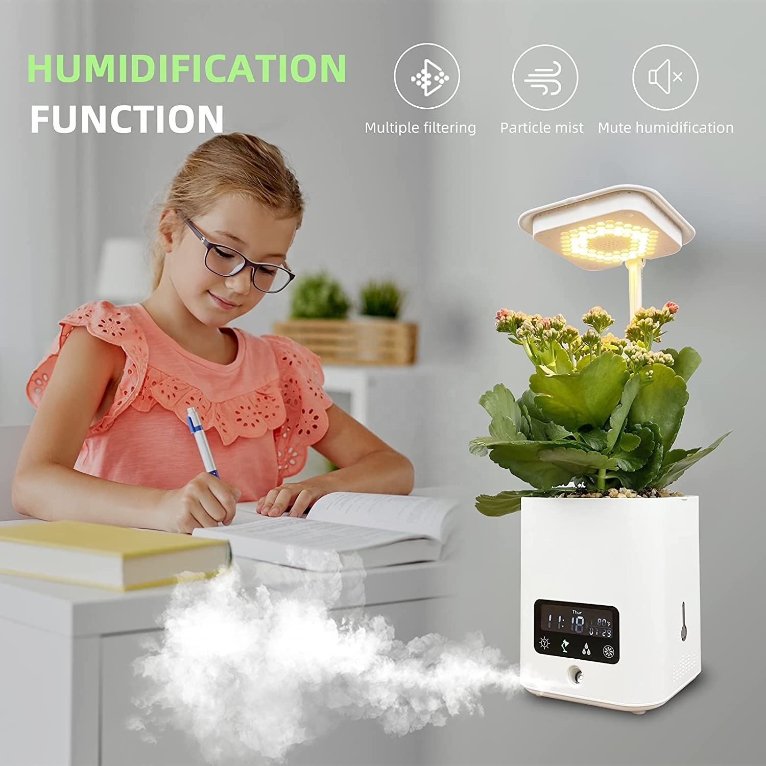 Smart Home Gadgets Desktop Self-Watering Hydroponic Herb Planter Indoor Growing System Smart Garden With Led grow Light