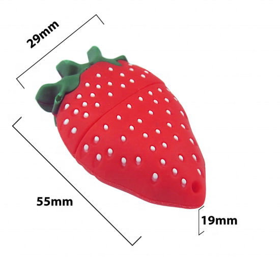 Customized Cartoon Fruit USB stick 32GB 4GB 8GB 16GB Watermelon Strawberry Shaped PVC USB Flash Drive 128GB