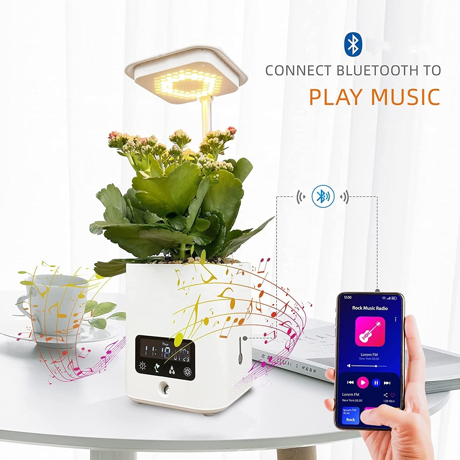 Smart Home Gadgets Desktop Self-Watering Hydroponic Herb Planter Indoor Growing System Smart Garden With Led grow Light