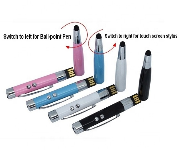 5 in 1 laser pointer stylus pen usb flash drives 32GB metal ball pen 1tb pendrive memorias usb stick 128GB