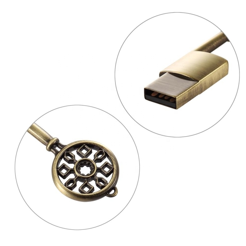 Classical Retro Key Antique Shape  metal Usb Flash Drives 8GB memorias USB Stick 64GB 128GB