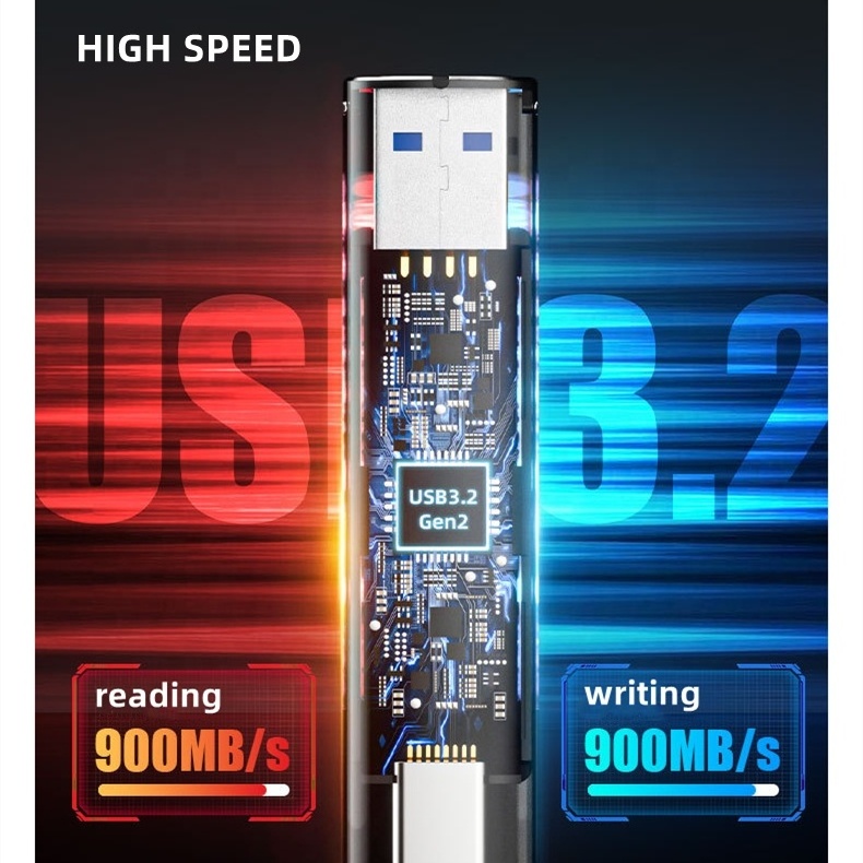 2 in 1 OTG Type-C USB3.2 Flash Drive  Super Speed PSSD Portable Solid State Disk 256GB 512GB 1TB