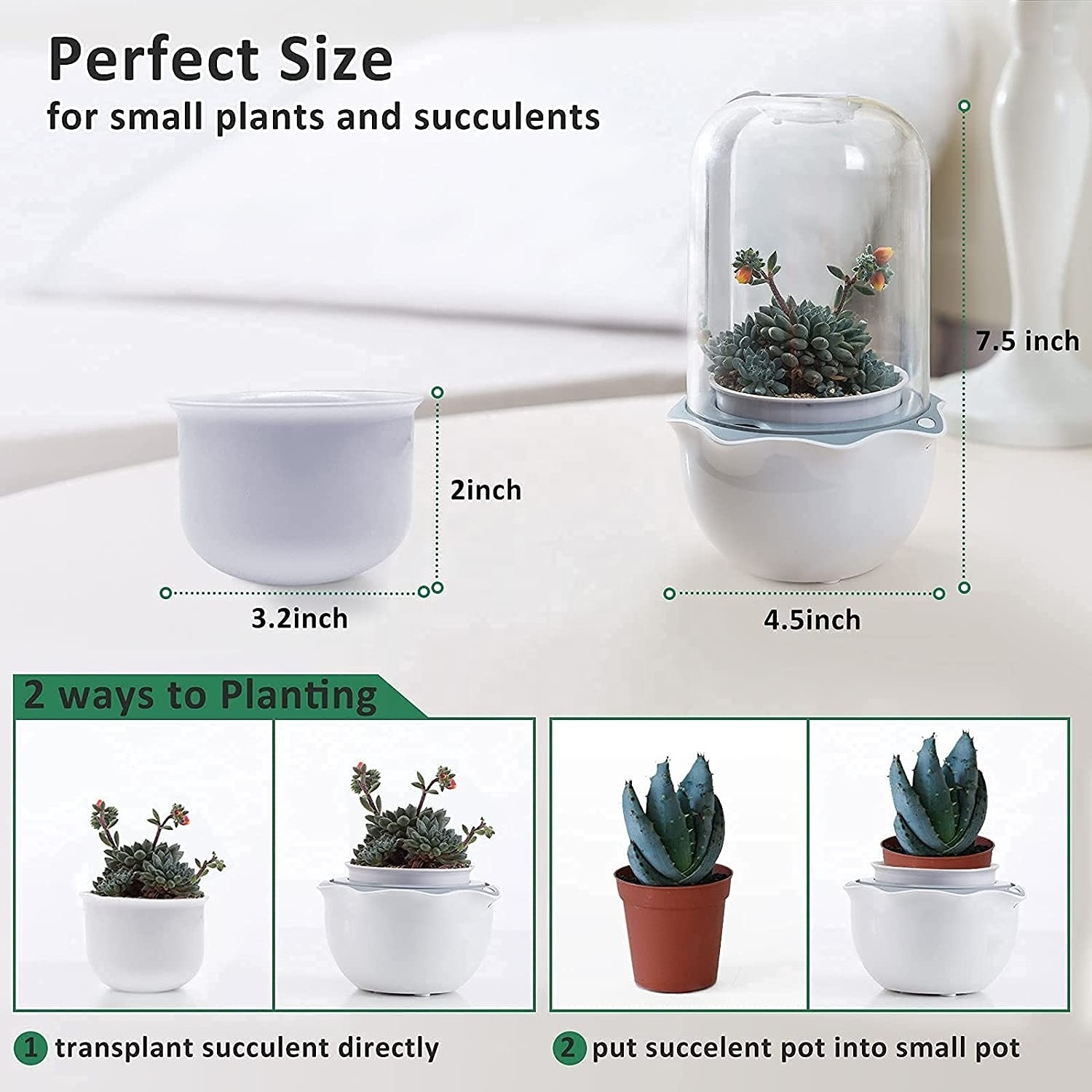 Creative Office Decor gadgets Indoor Smart Succulent flower Pots & planters growing system Home Garden with Led Grow Light