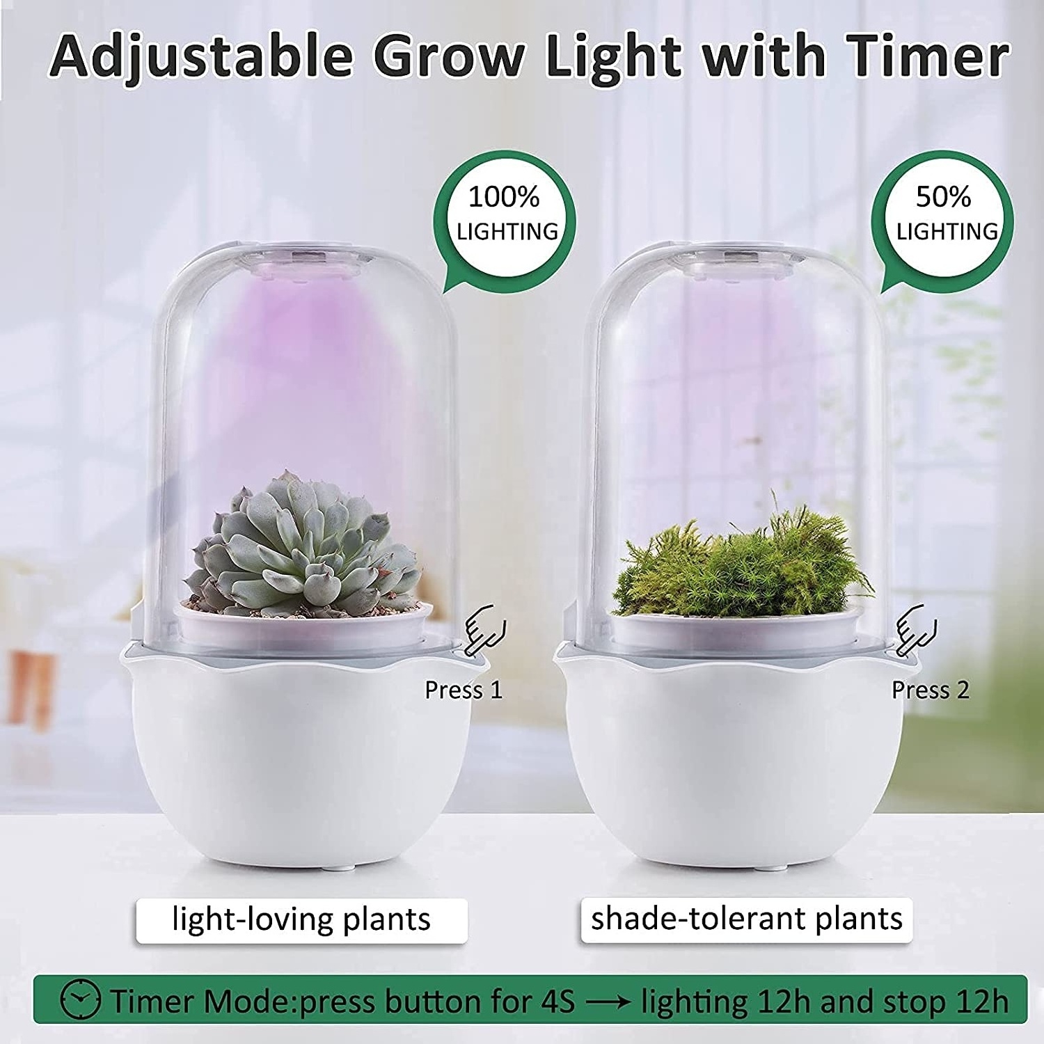 Creative Office Decor gadgets Indoor Smart Succulent flower Pots & planters growing system Home Garden with Led Grow Light