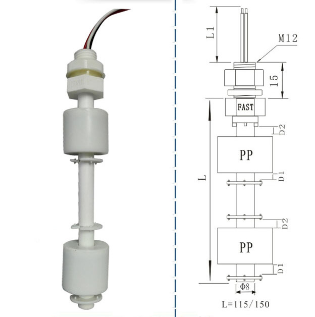 Factory Supply Float Switch Water Level Controller / Liquid Level Float Sensor For Water Tank