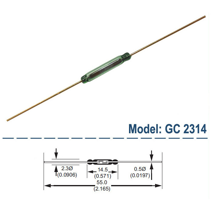 400V High Voltage Reed Switch Sensor 14mm Reed Switches GC2314