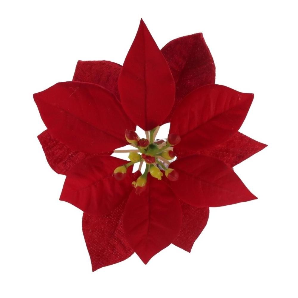 Flowers Decoration Artificial Glitter Product Decorations Supplies Snow Bushes Spray Cyathia Poinsettia Flower Christmas