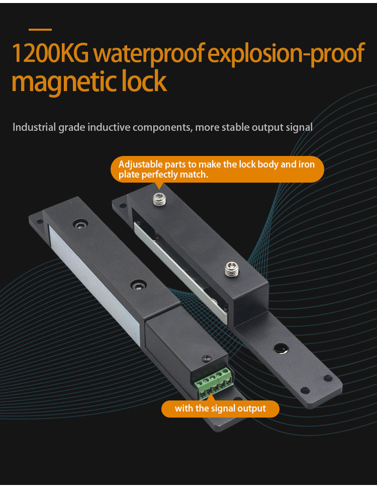 1200 KGS Holding Force Solenoid Shear Lock Combining magnetic Power and Bolt Fastening  for Garage Gate Heavy Duty Door