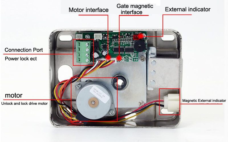 DC12V Electric Driving Motor Gate Lock Access Control Electronic Integrated Door Rim lock Suitable for Iron Door Wooden Door