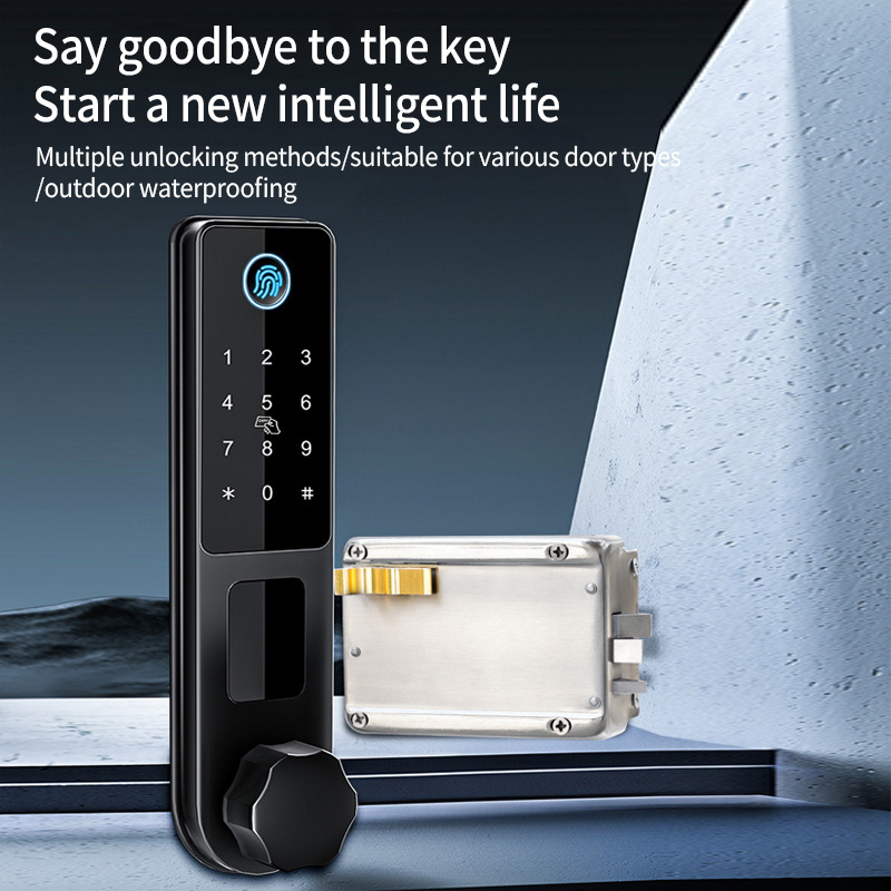 Hot sale password card waterproof bluetooth ttlock tuya digital door wifi fingerprint smart lock