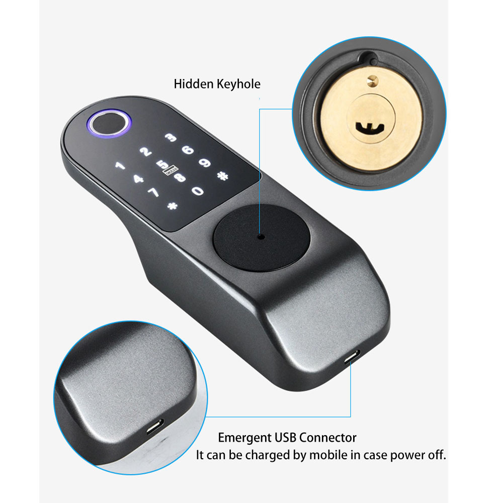 Wireless Mounted Fingerprint Smart Lock with Mobile Remote Control