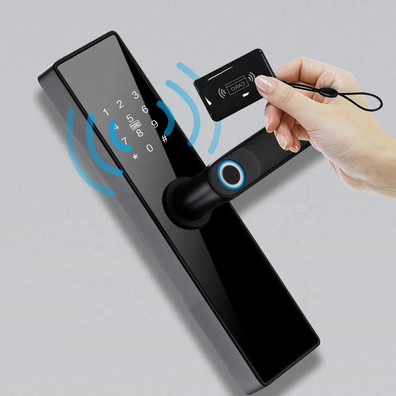 Hot sale password card ttlock tuya digital handle door wifi fingerprint smart lock