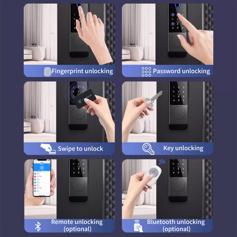 Outdoor Fingerprint Password IC card Lock tuya ttlock App Wireless Waterproof Smart Door Locks for home