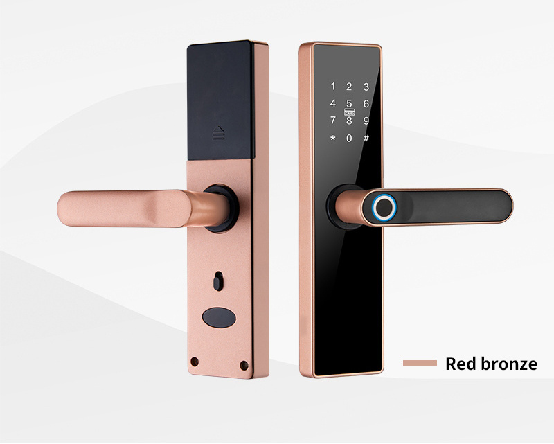 Hot sale password card ttlock tuya digital handle door wifi fingerprint smart lock