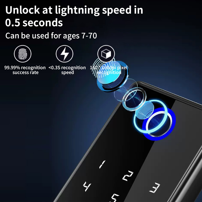 Outdoor Fingerprint Password IC card Lock tuya ttlock App Wireless Waterproof Smart Door Locks for home