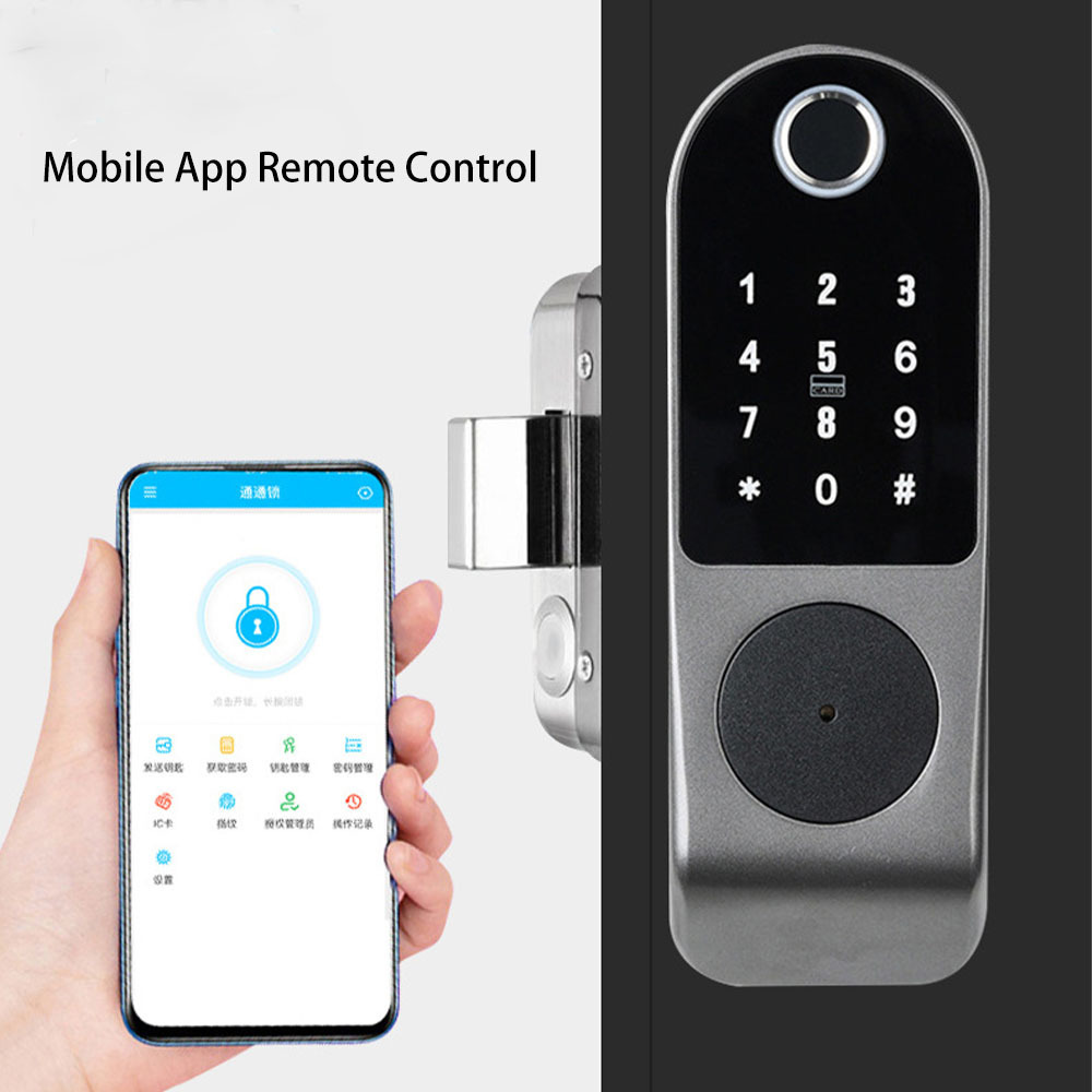 Wireless Mounted Fingerprint Smart Lock with Mobile Remote Control