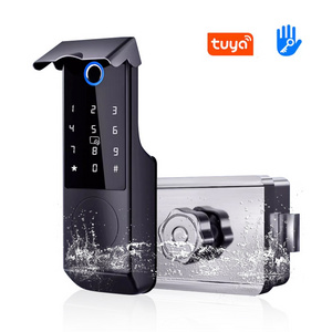 Outdoor Fingerprint Password IC card Lock tuya ttlock App Wireless Waterproof Smart Door Locks for home