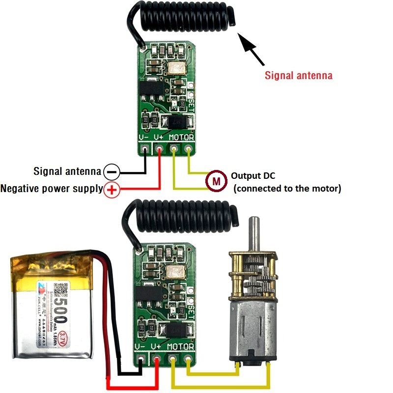 12VMotor forward and reverse Actuator remote control 433 mhz remote control with receiver