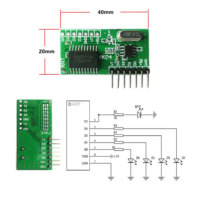 315Mhz Rf Transmitter And Receiver Remote Io Module Rf Transceiver Long Range Wireless Rf Modules