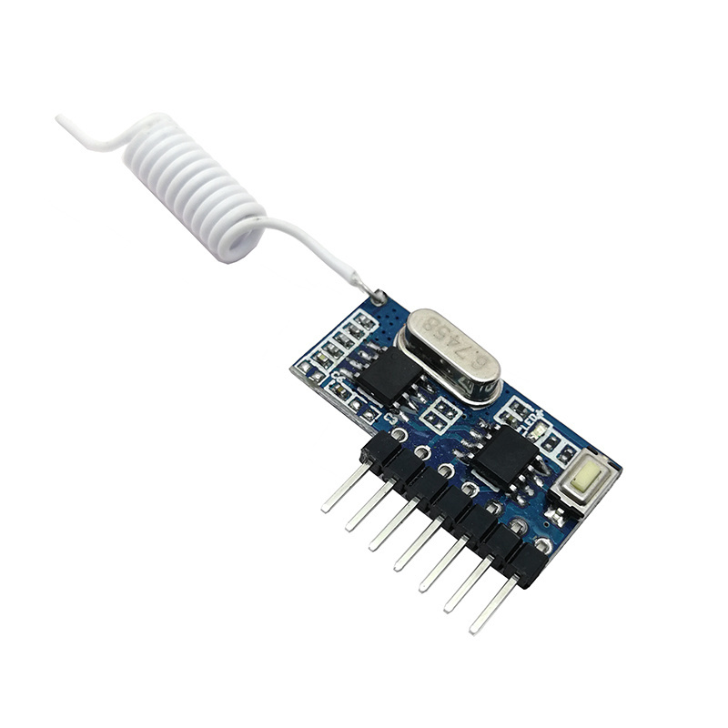 White 4 key 433MHZ learning code remote control EV1527+RF receiving module