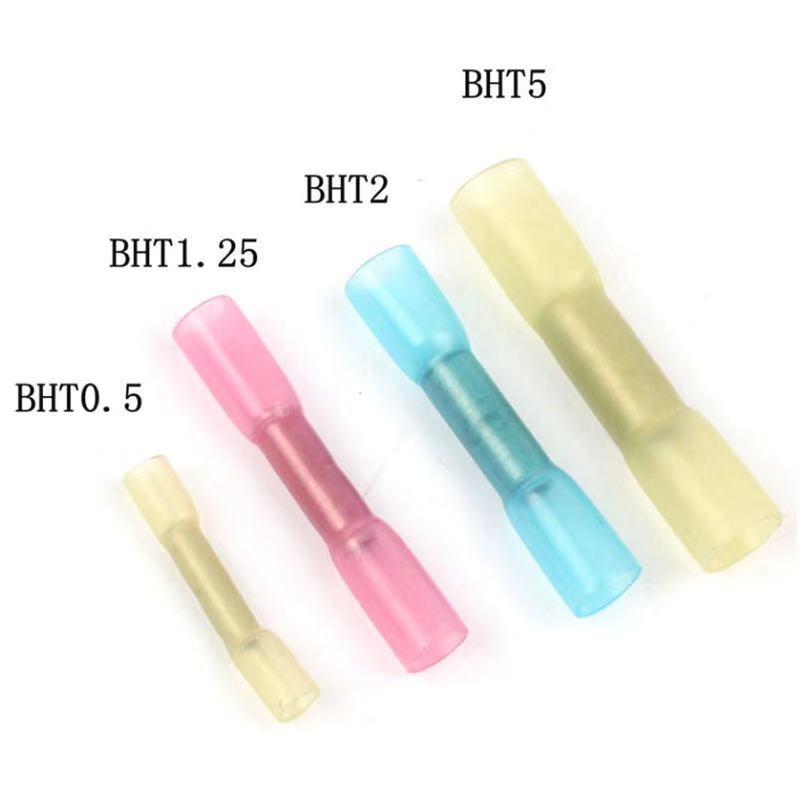 BHT 200pcs Waterproof butt connector Electrical Wire Spice Solder Seal Heat Shrink Butt Connectors Kit