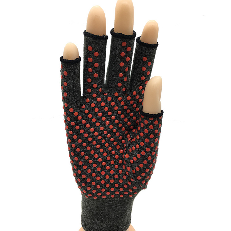 Supplier Copper Fiber Analgesic Magnetic Point Compression Anti-arthritis Gloves Outdoor Exercise Pressure Support Gloves