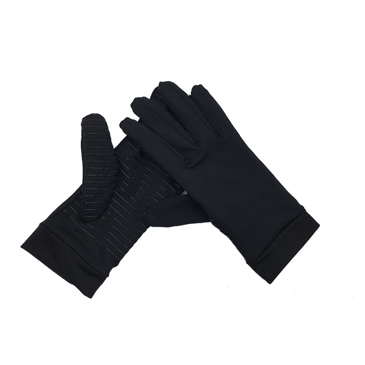 Hot Selling Copper Fiber Black Non-slip Touch Screen Full Finger Pressure Gloves Work Rehabilitation Care Gloves Unisex