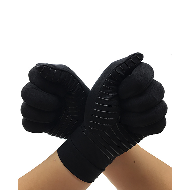 Hot Selling Copper Fiber Black Non-slip Touch Screen Full Finger Pressure Gloves Work Rehabilitation Care Gloves Unisex