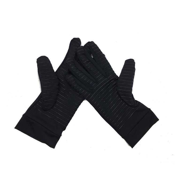 Hot Selling Copper Fiber Black Non-slip Touch Screen Full Finger Pressure Gloves Work Rehabilitation Care Gloves Unisex