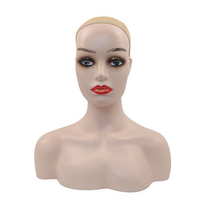 Low Price Outlet Custom Hat Show Double Shoulder Model Wig Head Mannequin Head