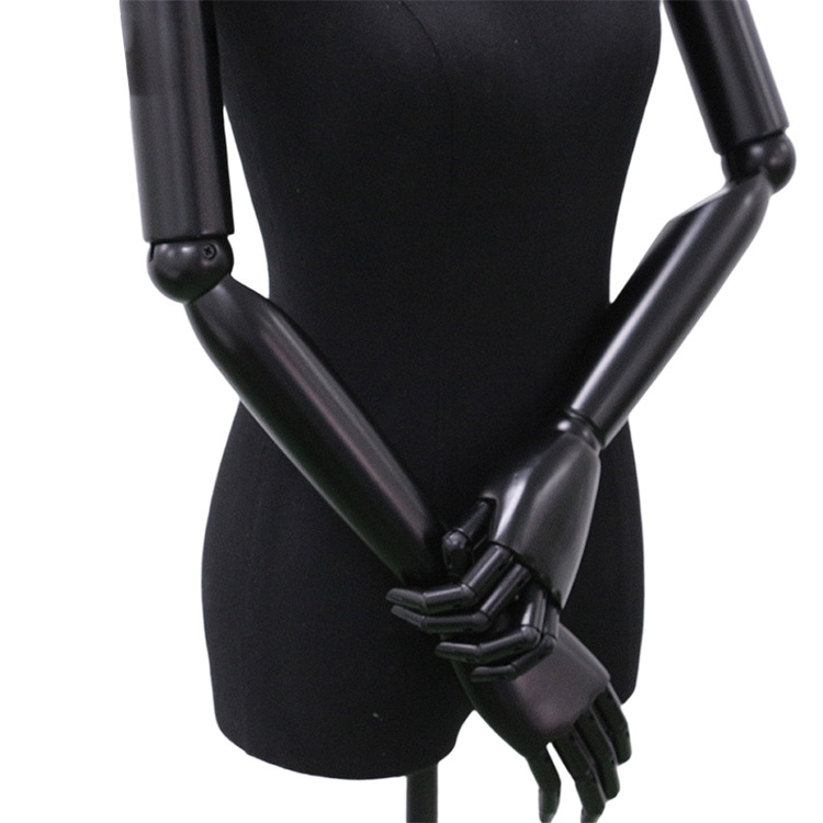 Half Body Female Mannequin Plastic Upper Body Sexy Window Black Mannequins