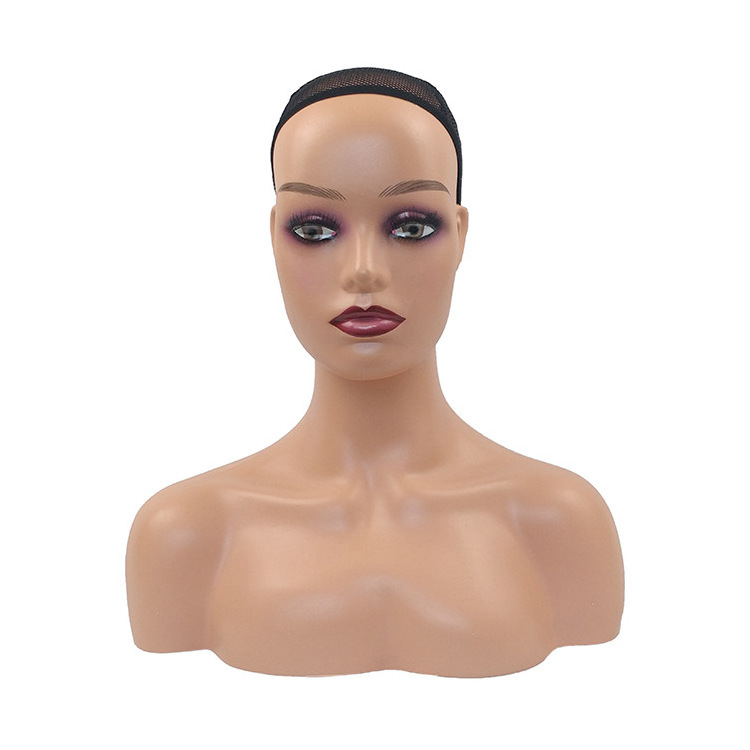 Low Price Outlet Custom Hat Show Double Shoulder Model Wig Head Mannequin Head