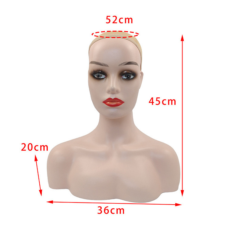 Low Price Outlet Custom Hat Show Double Shoulder Model Wig Head Mannequin Head