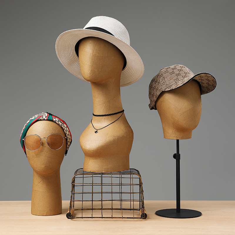 High-end clothing store  head mannequin hat rack scarf necklace hat support mannequin window mannequin head