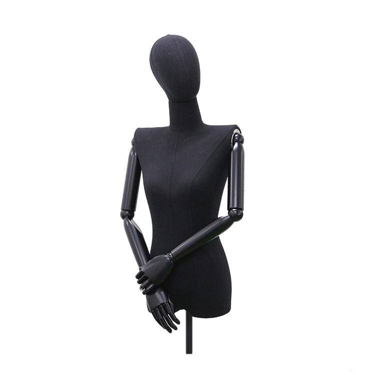 Half Body Female Mannequin Plastic Upper Body Sexy Window Black Mannequins