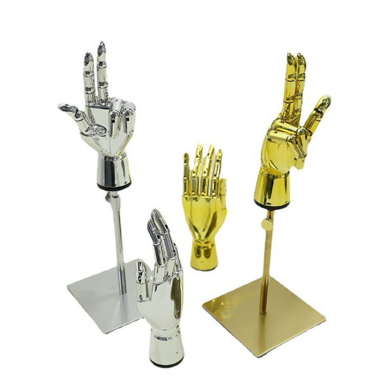 Fashion Decorative Ornaments Gold Adjustable Hand Display Jewellery Mannequin