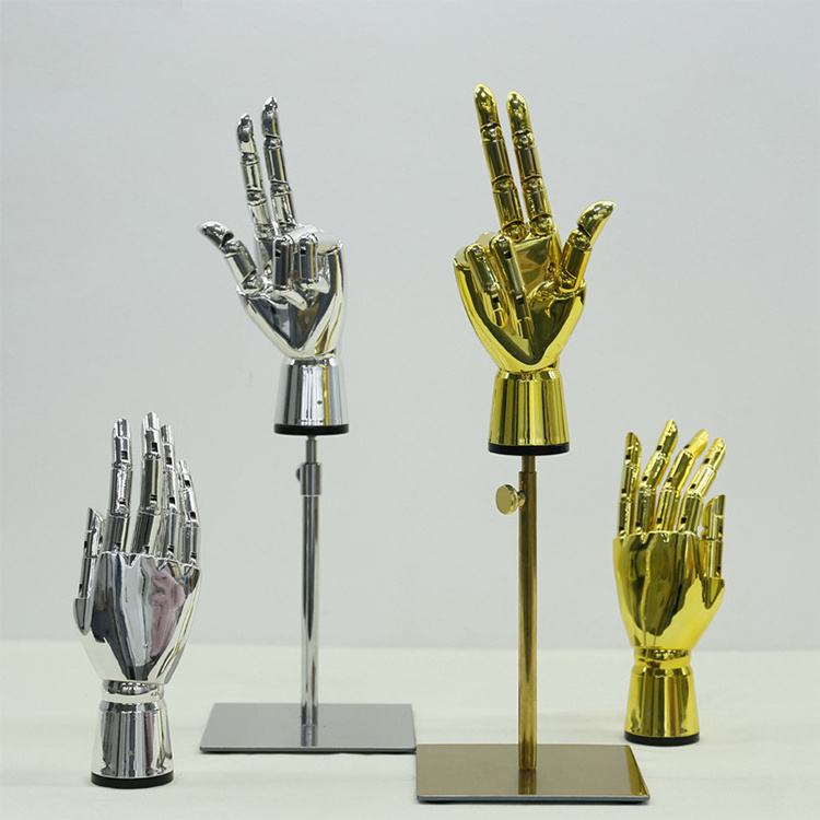 Fashion Decorative Ornaments Gold Adjustable Hand Display Jewellery Mannequin