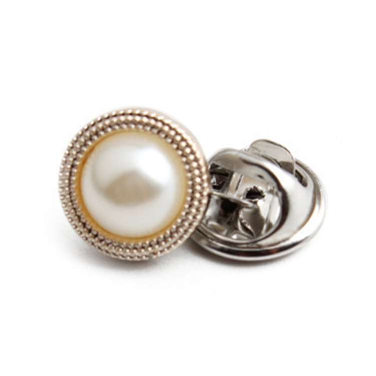 Factory Wholesale High Quality Decorative Flowers Sewing Button Gold Metal Pearl Shank Buttons For Clothes