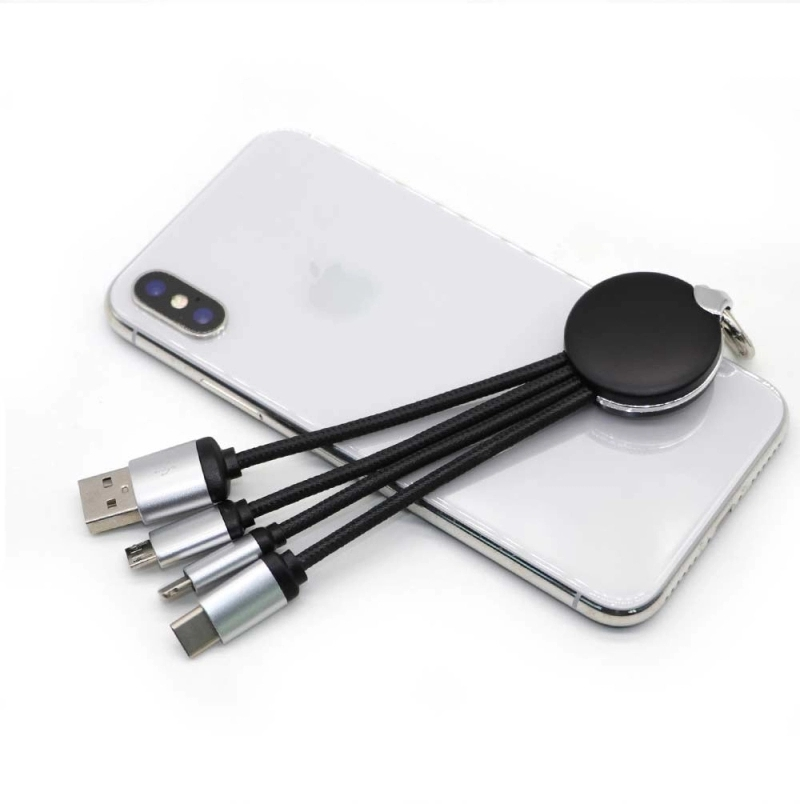 Gift 3 in 1 Usb Cable luminous led light logo Mobile Phone Usb data charging Cable type c cable for mobile phone