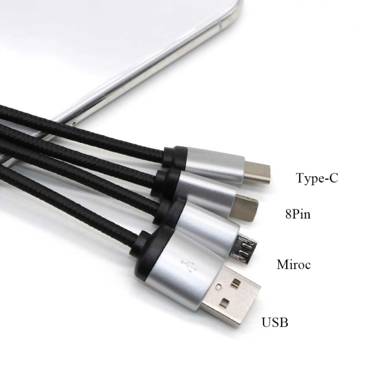 Gift 3 in 1 Usb Cable luminous led light logo Mobile Phone Usb data charging Cable type c cable for mobile phone