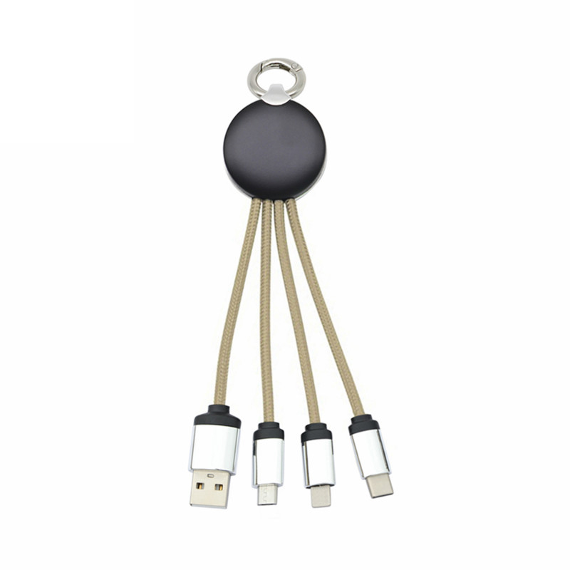 Gift 3 in 1 Usb Cable luminous led light logo Mobile Phone Usb data charging Cable type c cable for mobile phone