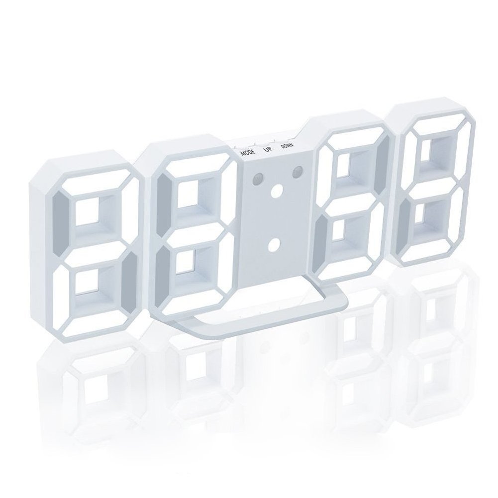 3D Led Desk Wall Clock Digital Clock Watch Timer Night Light Alarm Clock for Warehouse Office Electronic Logo Customized Modern