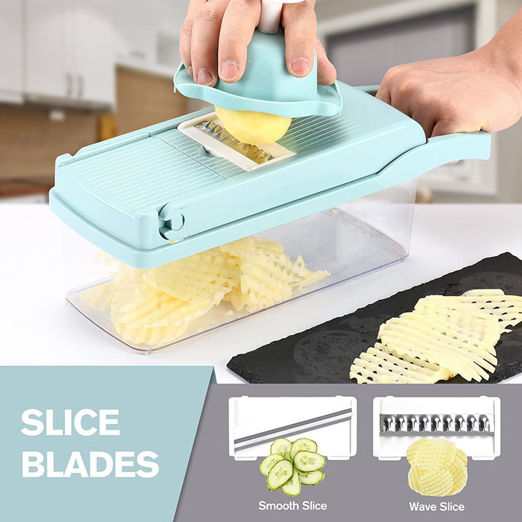 Internet Hot Selling Hand Held Multifunctional 12 in 1 Vegetable Fruit Onion Cutter Dicer Veggie Slicer Vegetable Chopper