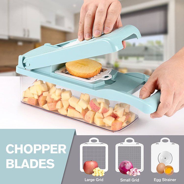 Internet Hot Selling Hand Held Multifunctional 12 in 1 Vegetable Fruit Onion Cutter Dicer Veggie Slicer Vegetable Chopper