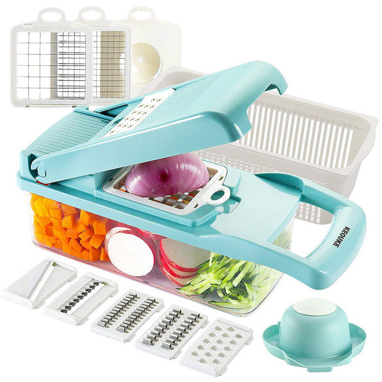 Internet Hot Selling Hand Held Multifunctional 12 in 1 Vegetable Fruit Onion Cutter Dicer Veggie Slicer Vegetable Chopper