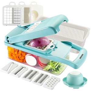 Internet Hot Selling Hand Held Multifunctional 12 in 1 Vegetable Fruit Onion Cutter Dicer Veggie Slicer Vegetable Chopper